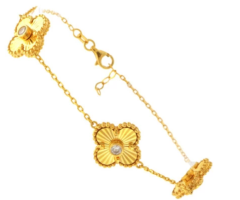 22ct Gold Clover Leaf Bracelet | 7.25 Inches Adjustable